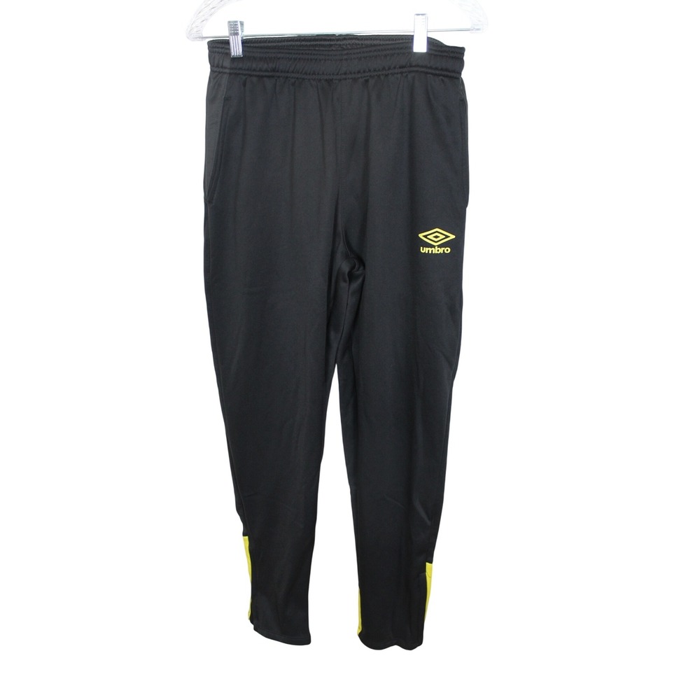 Umbro Soccer Training Track Pants‎ Black Yellow Mens Medium Athletic